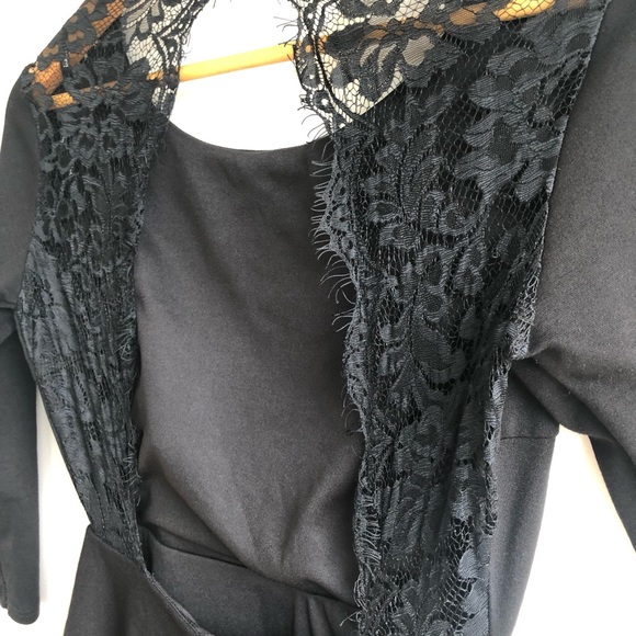 Lulus Felicity Black Backless Lace Skater Dress Sz Small - Picture 8 of 16